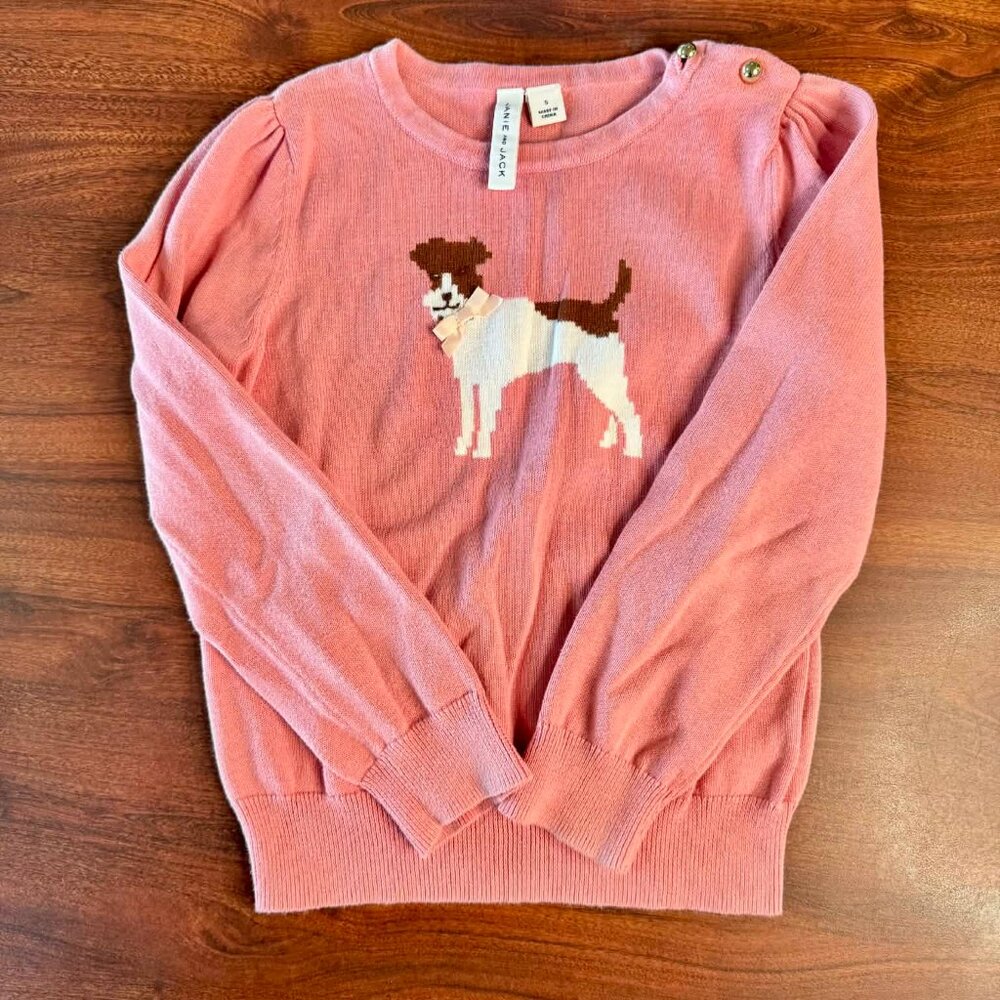 Janie and Jack Pink Dog Sweater